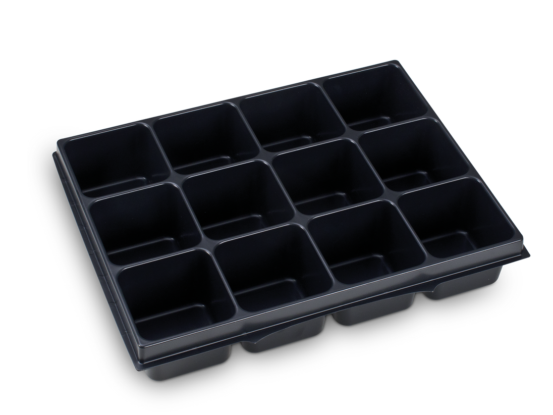 Deep-drawn plastic insert with 12 compartments for the i-BOXX 72