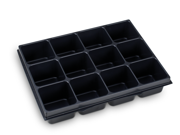 Deep-drawn plastic insert with 12 compartments for the i-BOXX 72