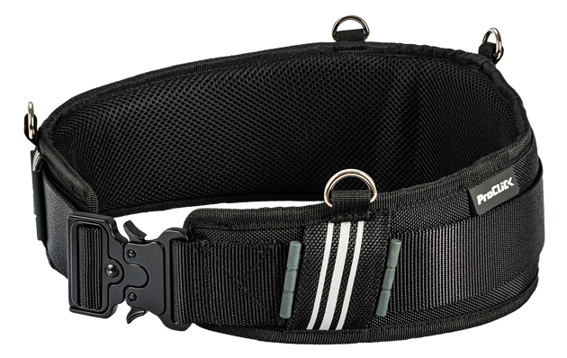 Padded tool belt with practical one-hand operation