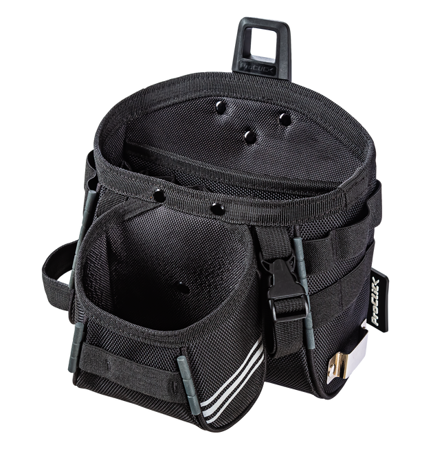 Open tool pouch for flexible transport of tools on the belt