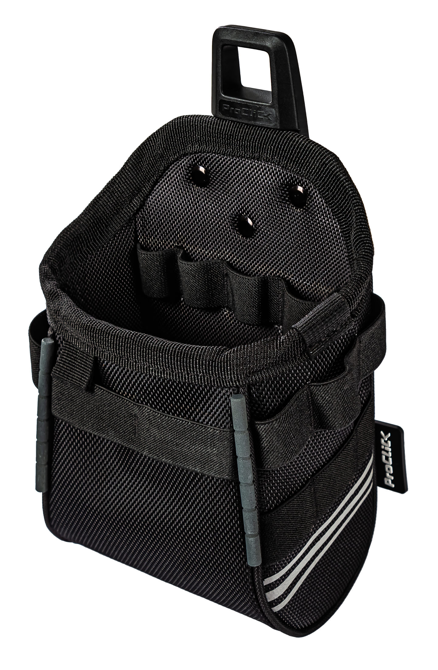 Open tool pouch for flexible transport of tools on the belt