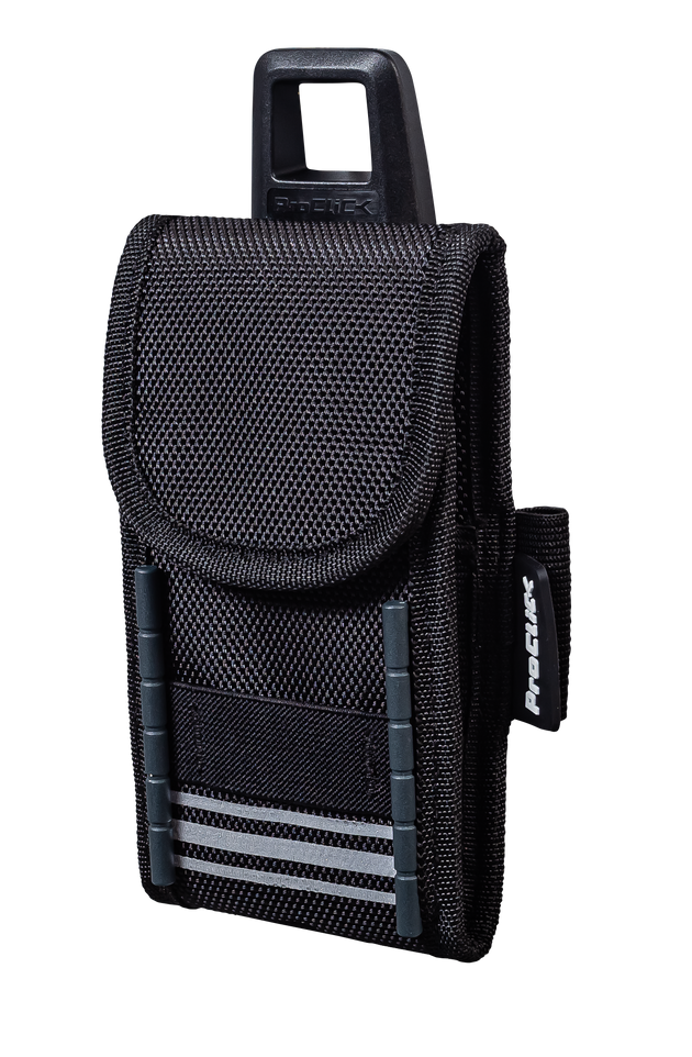 Small tool pouch with flap  for safe transport of sensitive devices on the belt