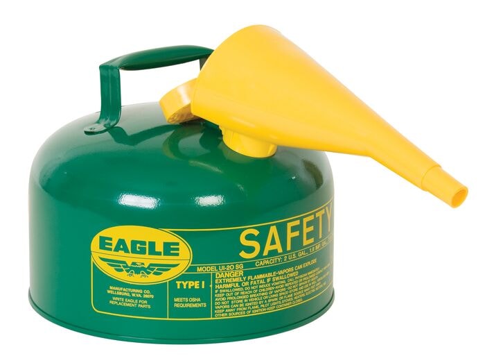 Justrite UI-20-FSG 2 Gallon Safety Can - Green