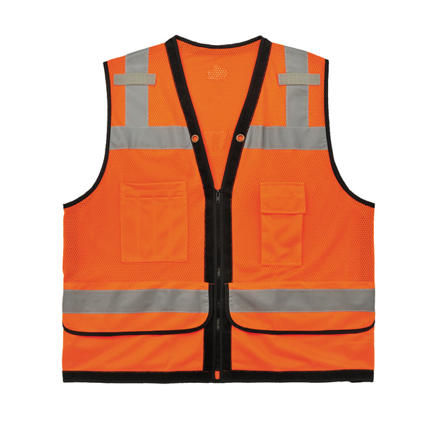 Ergodyne Glowear 8253HDZ Heavy-Duty Mesh Surveyors Vest - Type R, Class 2, Zipper
