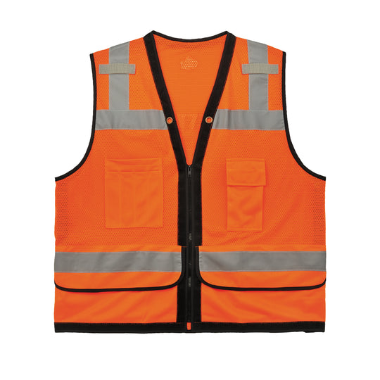Ergodyne Glowear 8253HDZ Heavy-Duty Mesh Surveyors Vest - Type R, Class 2, Zipper
