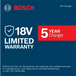 Bosch GAL18V-40 warranty