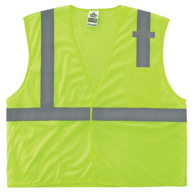 Ergodyne GloWear 8210HL-S Mesh Hi-Vis Safety Vest - Type R, Class 2, Hook & Loop, Economy, Single Size