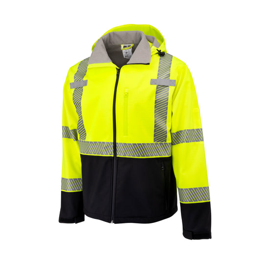SJ322B Type R Class 3 Softshell Ripstop Jacket - Hi-Vis Green - Size 2X