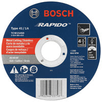 4-1/2 In. .040 In. 7/8 In. Arbor Type 1A (ISO 41) 60 Grit Rapido™ Fast Metal/Stainless Cutting Abrasive Wheel