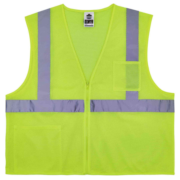 Ergodyne GloWear 8256Z Self-Extinguishing Hi-Vis Safety Vest - Type R, Class 2, Zipper