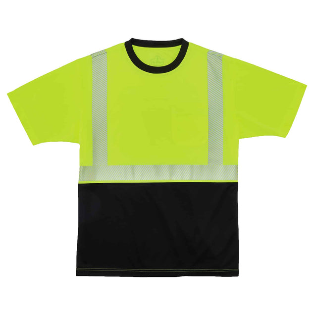 Ergodyne GloWear 8280BK Hi-Vis Performance T-Shirt - Type R, Class 2, Black Bottom
