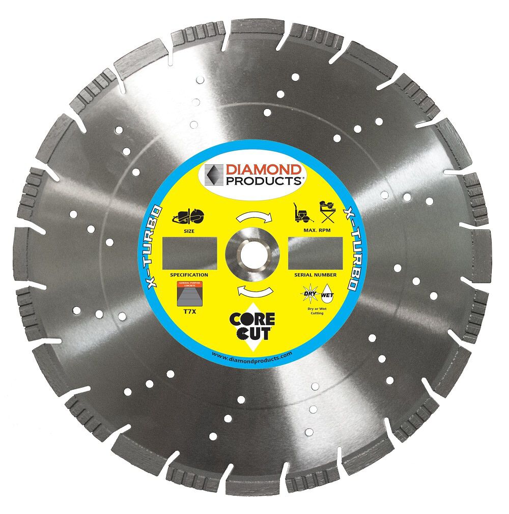 Diamond Products 14 X 125 X 1 X-Turbo Turbo High Speed Diamond Blade With Air Holes