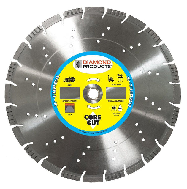 Diamond Products 14 X 125 X 1 X-Turbo Turbo High Speed Diamond Blade With Air Holes