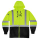 Ergodyne GloWear 8372 Zip-Up Hi-Vis Hooded Sweatshirt - Type R, Class 3, Black Bottom
