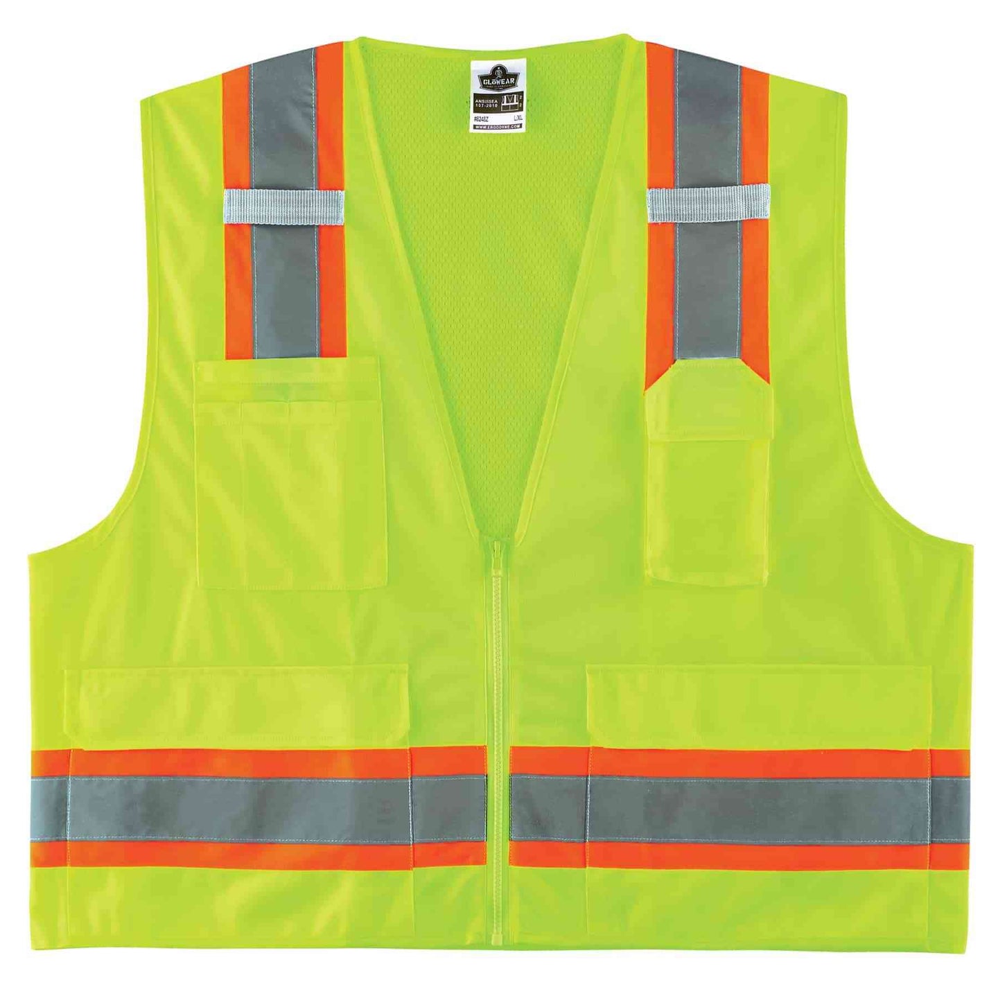 Ergodyne GloWear 8248Z Two-Tone Surveyor Vest - Type R, Class 2, Zipper