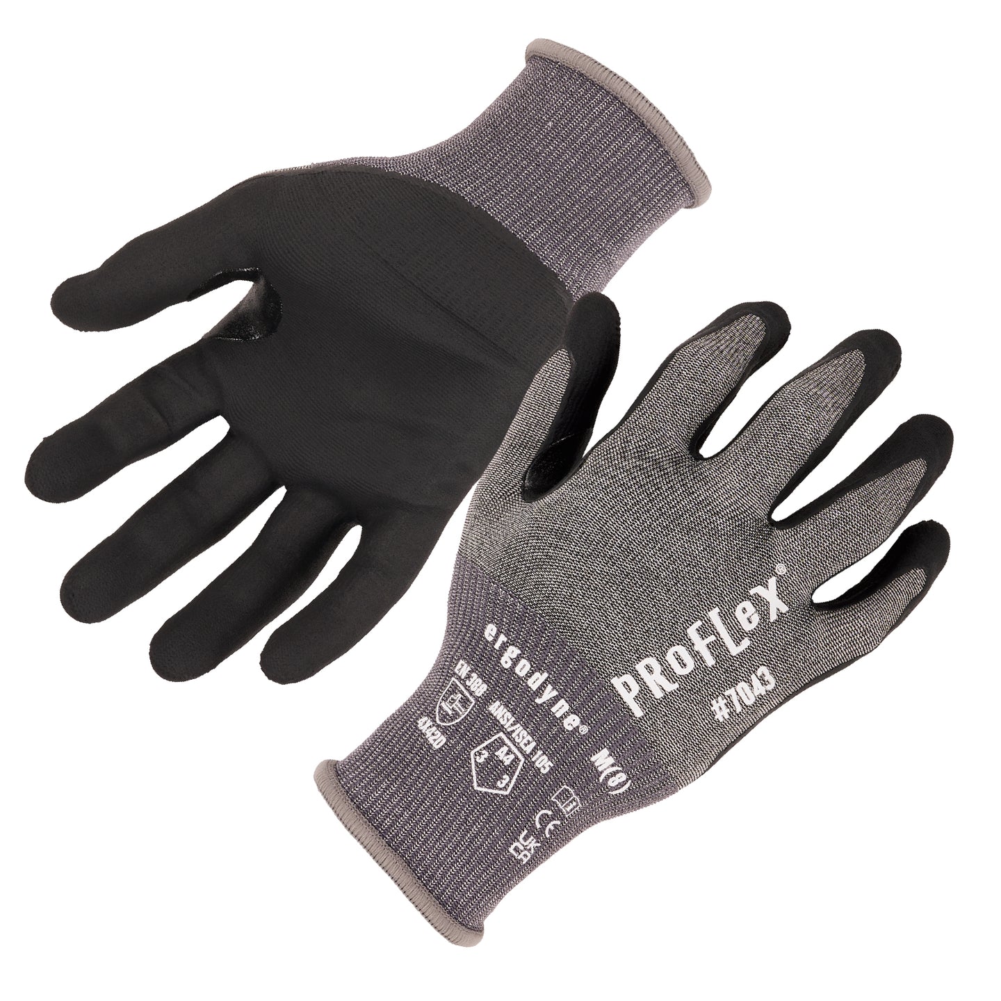 Ergodyne ProFlex 7043 Nitrile Coated Cut-Resistant Gloves - ANSI/ISEA 105-2016 A4, EN 388: 4X42D, 18g