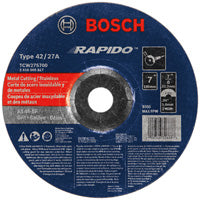 7 In. 1/16 In. 7/8 In. Arbor Type 27A (ISO 42) 46 Grit Rapido™ Fast Metal/Stainless Cutting Abrasive Wheel