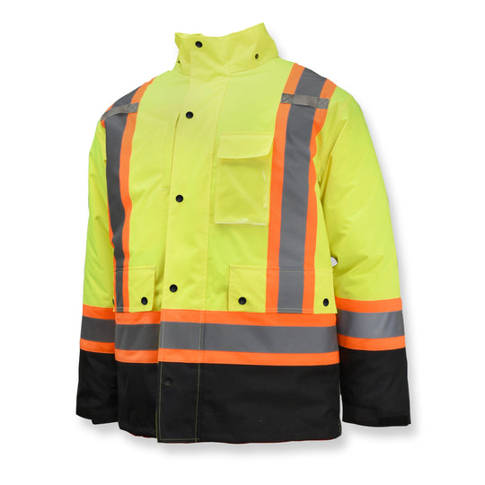 SJ610B Weatherproof Parka with Zip-Out Reversible Bomber Jacket - Green - Size L
