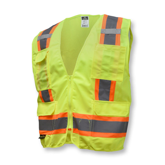 SV6 Two Tone Surveyor Type R Class 2 Solid/Mesh Safety Vest - Green - Size M