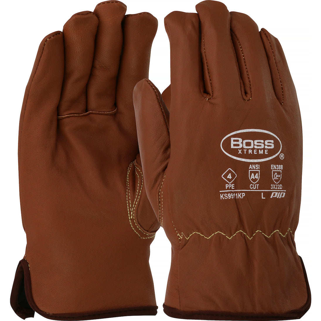 Boss® Xtreme AR Top Grain Goatskin Leather Drivers Glove with Oil Armor™ Finish and Para-Aramid Lining - Fleece Lined Insulation