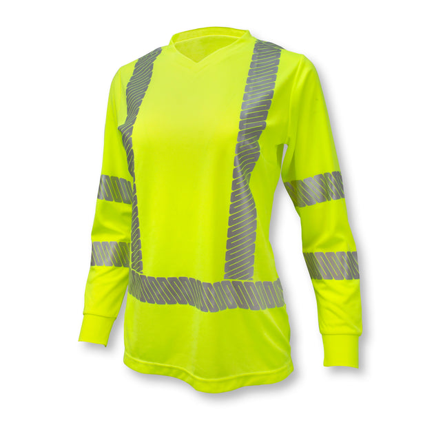 ST21 Class 3 High Visibility Women's Long Sleeve T-Shirt with Max-Dri™ - Green - Size M