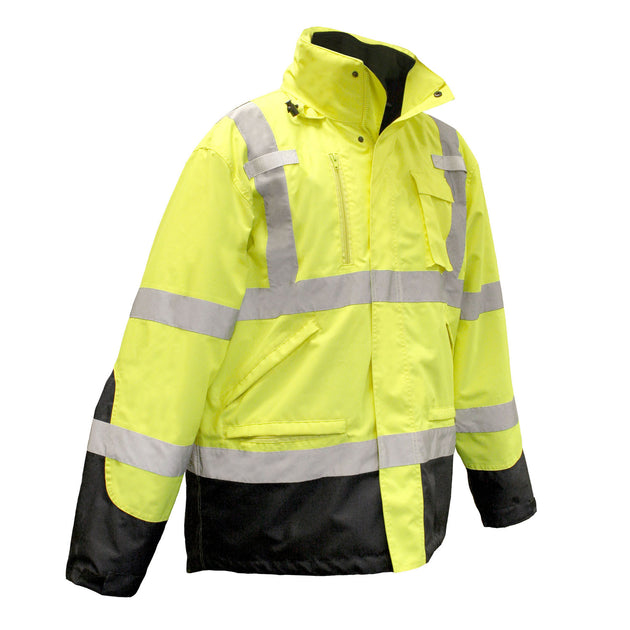SJ410B Three-in-One Weatherproof Parka - Green - Size XL