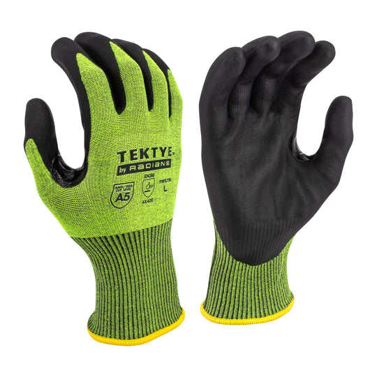 RWG755 TEKTYE® A5 Reinforce Thumb Green Nitrile Dip Cut Protective Work Glove - Size S
