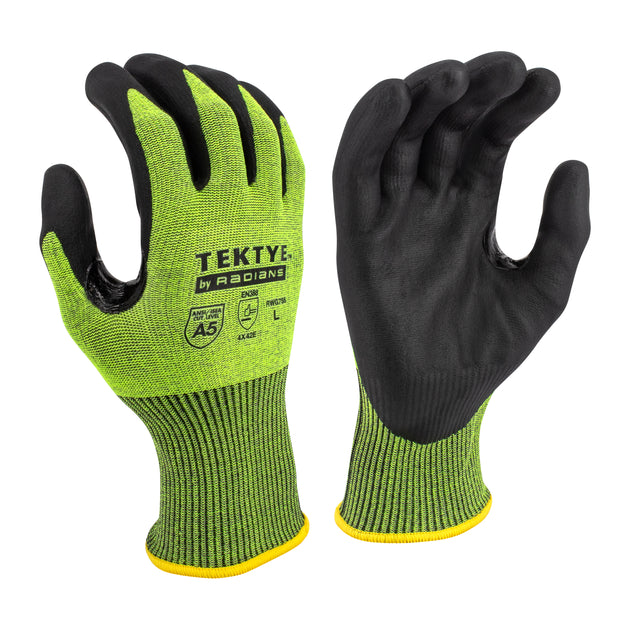 RWG755 TEKTYE® A5 Reinforce Thumb Green Nitrile Dip Cut Protective Work Glove - Size S