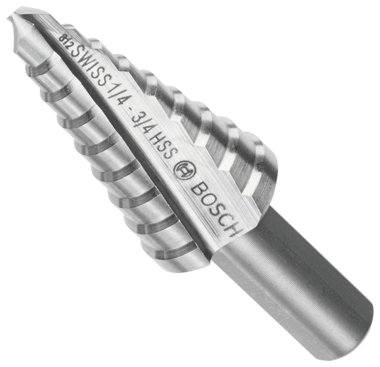 1/4 In. to 3/4 In. High-Speed Steel Turbo Step Drill Bit