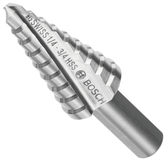 1/4 In. to 3/4 In. High-Speed Steel Turbo Step Drill Bit