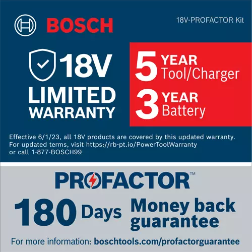Bosch GDS18V-740CB14 warranty