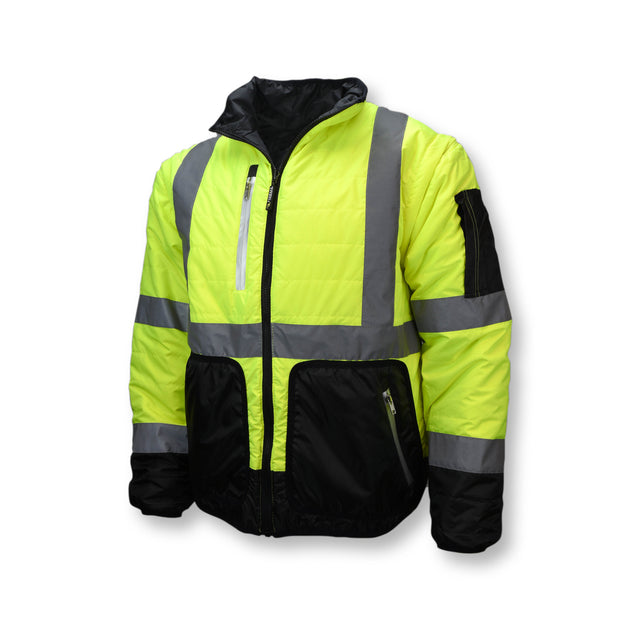 SJ510 Quilted Reversible Four-in-One Jacket with Zip-Off Sleeves - Size M