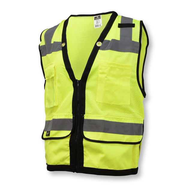 SV59Z Type R Class 2 Heavy Duty Mesh/Solid Surveyor Safety Vest - Green - Size S