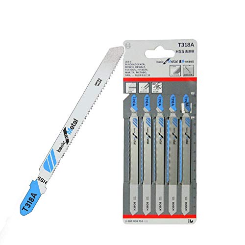 Bosch T318A 5-1/4" 24 TPI basic for metal T-Shank jig saw blade - 5 pack
