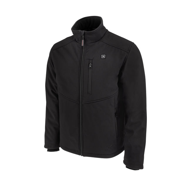 RHG-J100 Men's Soft Shell Heated Jacket Kit with Battery - Black - Size L