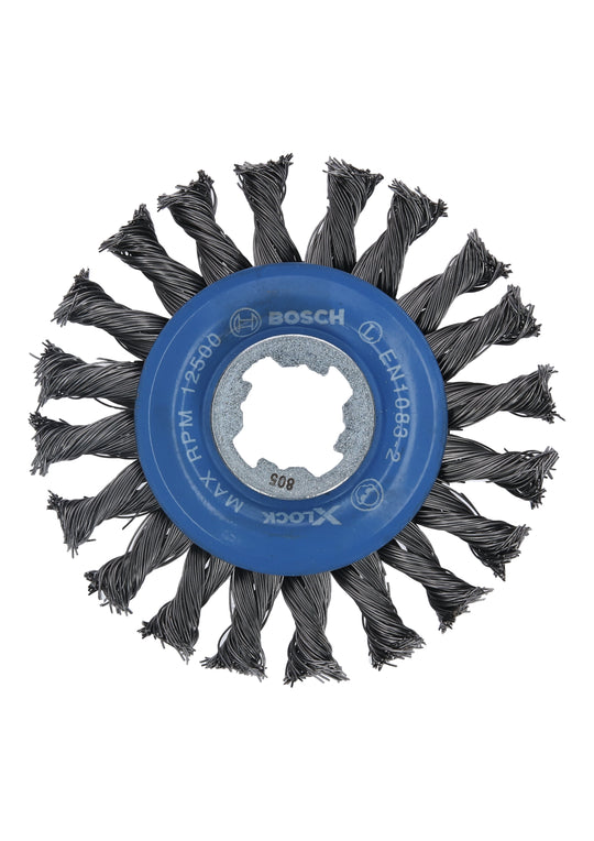 4-1/2 In. Wheel Dia. X-LOCK Arbor Carbon Steel Full Cable Knotted Wire Wheel