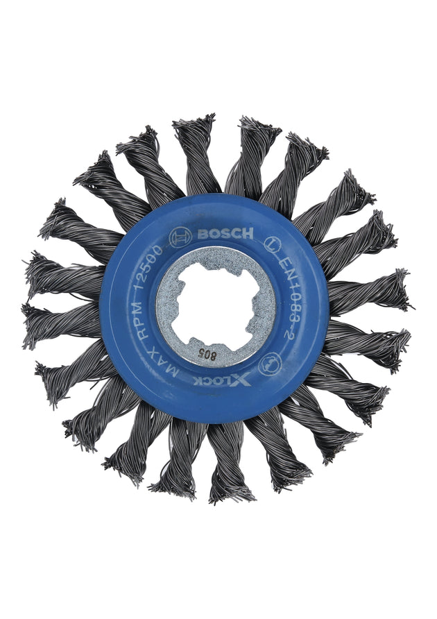 4-1/2 In. Wheel Dia. X-LOCK Arbor Carbon Steel Full Cable Knotted Wire Wheel