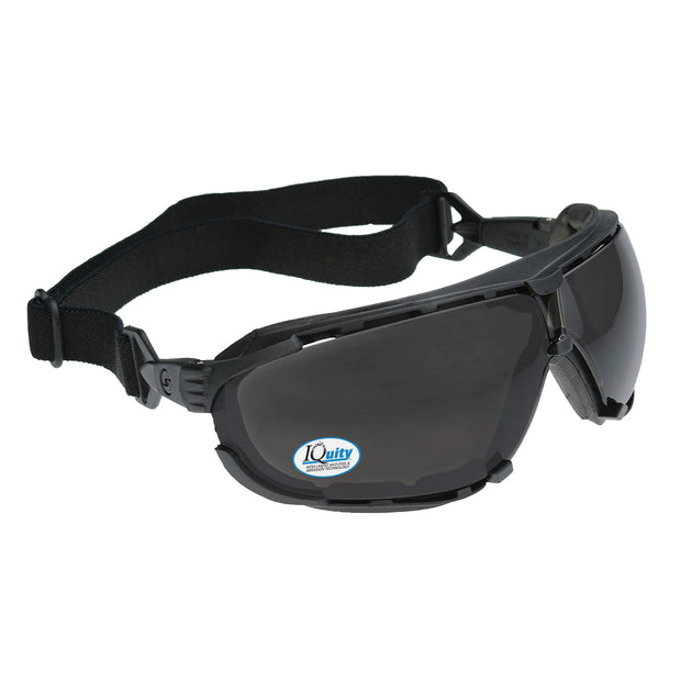 Dagger™ IQ - IQuity Anti-Fog Foam Lined Safety Goggle - Black Frame - Smoke IQ Anti-Fog Lens