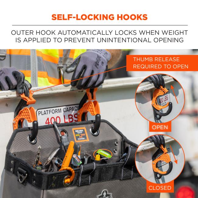 Ergodyne Arsenal 1374 self-locking hooks