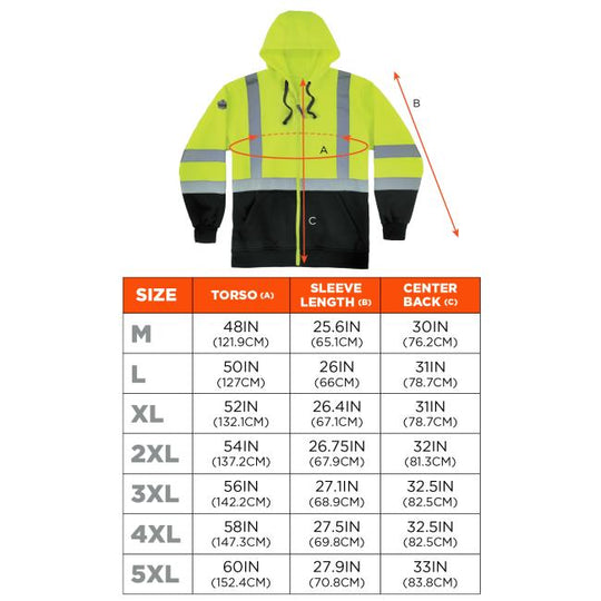 Ergodyne 21847 Sizing chart