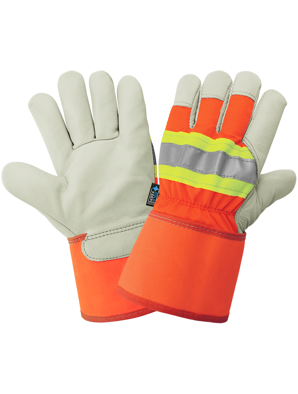 Global Glove 2950HV-M High-Visibility Cowhide Leather Gloves