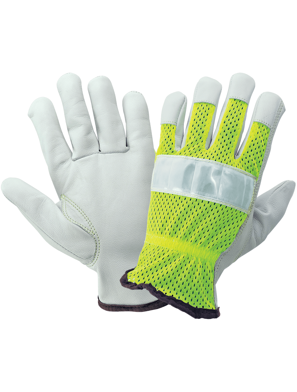 Global Glove 3100GHV High-Visibility Goatskin Leather Drivers Style Gloves